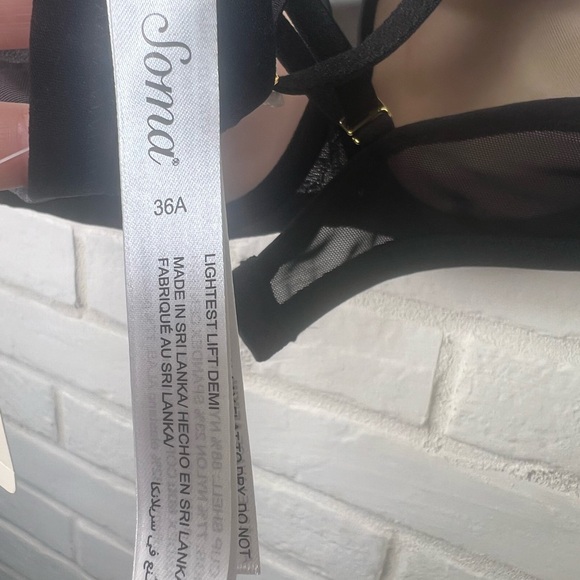 NWT Soma Lightest Lift Lined Demi Underwire Lace Bra 36 A Black #0394 - Picture 9 of 13